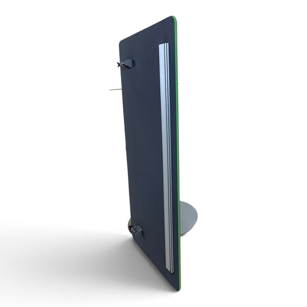 Refurnish by Loopr Götessons ScreenIT A40+ acoustic desk screen in dark grey and green with an integrated metal rail.