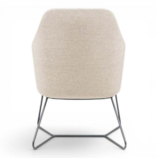 Refurnish by Loopr grey upholstered armchair with black metal legs