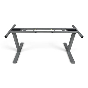 Refurnish by Loopr grey electric height-adjustable desk frame with Linak motorized columns for office workstations.