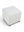 Refurnish by Loopr light grey fabric upholstered square ottoman with black feet