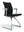 Refurnish by Loopr HÅG H04 4470 black upholstered conference chair with a sleek silver metal cantilever frame.