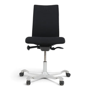 Refurnish by Loopr HÅG H05 5600 ergonomic office chair in black fabric with a grey base and no armrests