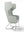 Refurnish by Loopr light grey high-back armchair with sled base, modern design