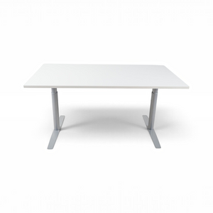 Refurnish by Loopr konferansebord med hvit bordplate og grått understell, 160x80 cm