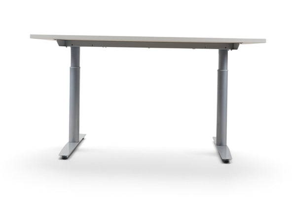 Refurnish by Loopr konferansebord med hvit bordplate og grått understell, 140x80 cm.