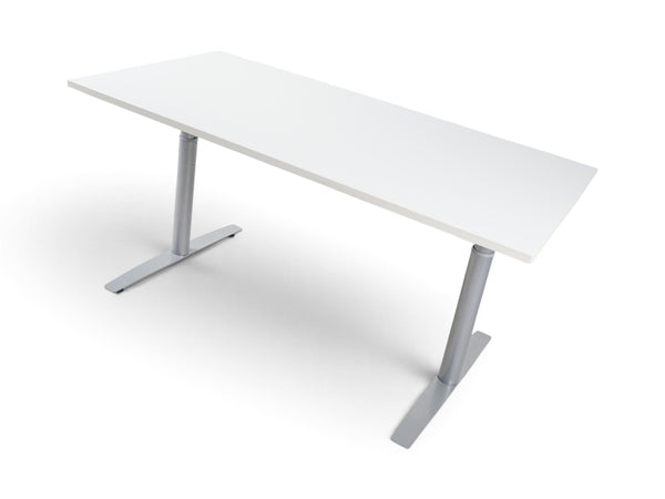 Refurnish by Loopr konferansebord med hvit bordplate og grått understell, 180x80 cm