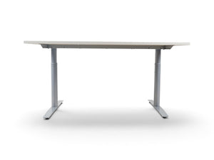 Refurnish by Loopr konferansebord med hvit bordplate og grått understell, 160x80 cm.