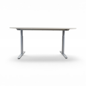 Refurnish by Loopr konferansebord med hvit bordplate og grått understell, 160x80 cm.