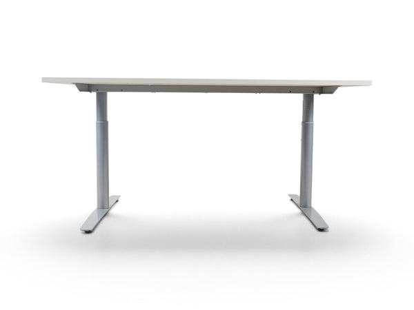 Refurnish by Loopr konferansebord med hvit bordplate og grått understell, 180x80 cm