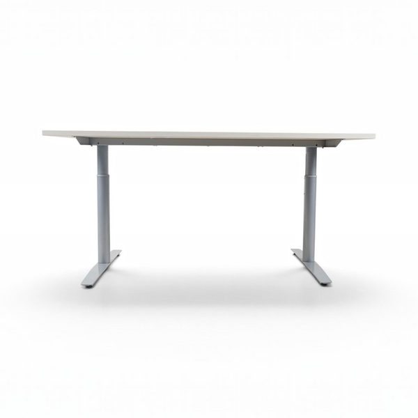 Refurnish by Loopr konferansebord med hvit bordplate og grått understell, 180x80 cm