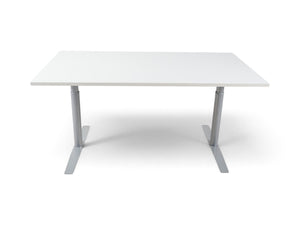 Refurnish by Loopr konferansebord med hvit bordplate og grått understell, 180x80 cm.