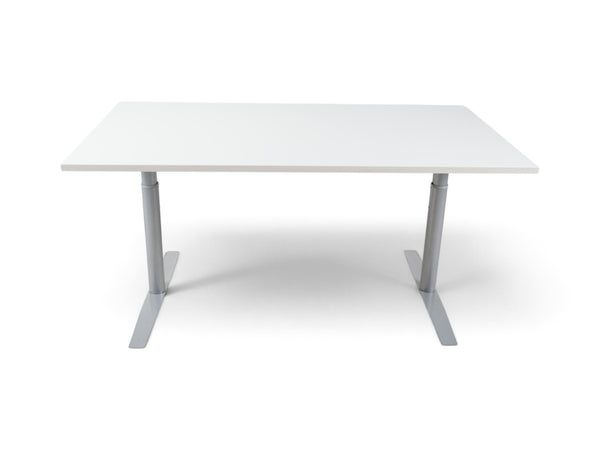 Refurnish by Loopr konferansebord med hvit bordplate og grått understell, 180x80 cm.