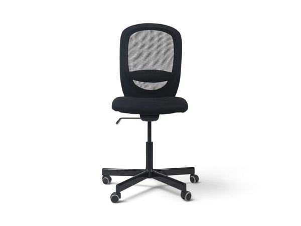 Refurnish by Loopr IKEA FLINTAN kontorstol i sort med pustende nettingrygg og hjul for kontorbruk