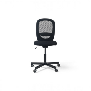 Refurnish by Loopr IKEA FLINTAN kontorstol i sort med pustende nettingrygg og hjul for kontorbruk