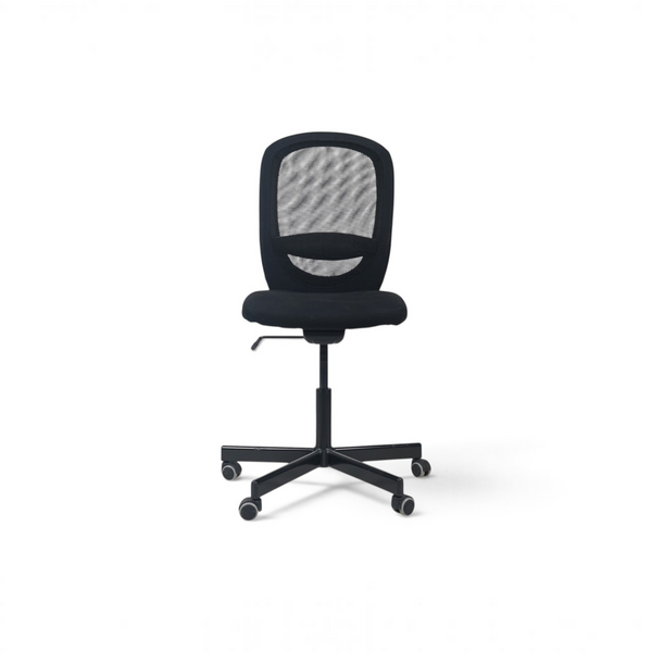 Refurnish by Loopr IKEA FLINTAN kontorstol i sort med pustende nettingrygg og hjul for kontorbruk