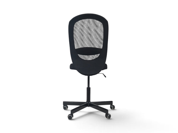 Refurnish by Loopr IKEA FLINTAN kontorstol i sort med ryggstøtte i netting og hjul