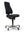Refurnish by Loopr black Kinnarps ergonomic office chair with a high backrest and grey rolling base, side view.