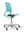 Refurnish by Loopr Kinnarps conference chair in light blue with a sleek armless design and rolling caster base
