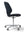 Refurnish by Loopr Kinnarps kontorstol i sort tekstil med grå bein og hjul, sett fra siden.