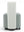 Refurnish by Loopr light blue upholstered puff with half-back and wheels