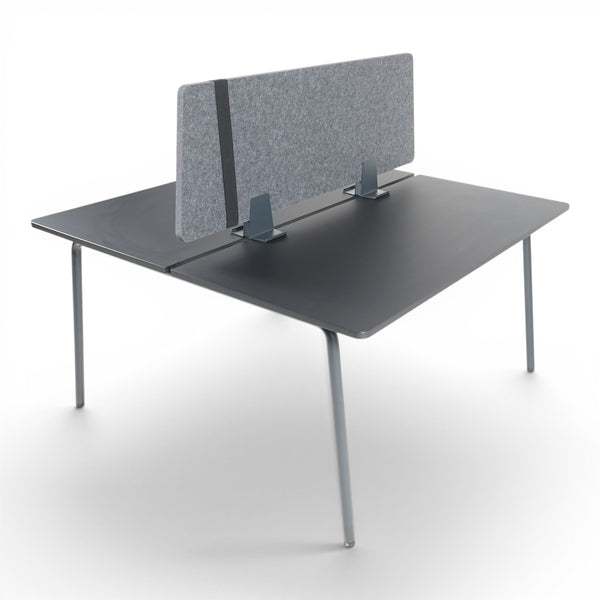 Refurnish by Loopr dark grey modular desk with grey felt divider, 140x140cm