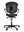Refurnish by Loopr Savo Ikon ergonomic office chair in black with armrests and a sturdy aluminum base, back view.