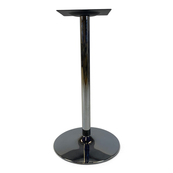 Refurnish by Loopr silver metal bar height cafe table base with a round floor plate and square top mounting bracket