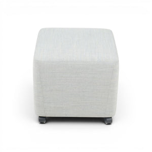 Refurnish by Loopr square grey fabric ottoman with casters