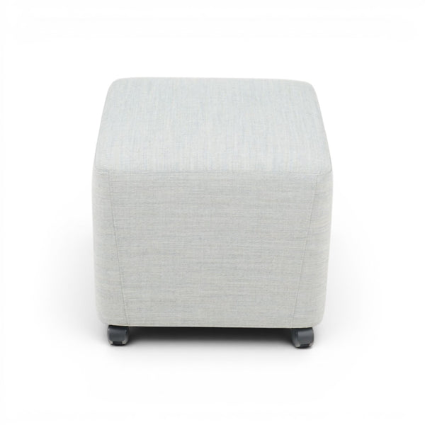 Refurnish by Loopr square grey fabric ottoman with casters