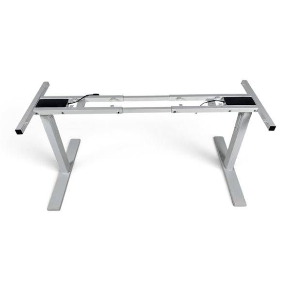 Refurnish by Loopr white electric height-adjustable T-leg desk frame with Linak motor system for office workstations