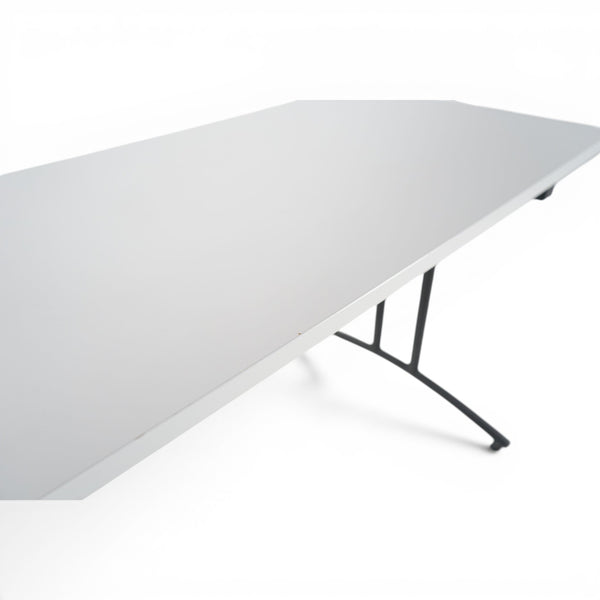 Klappbord 140x60cm, Lys grå bordplate, sort understell.